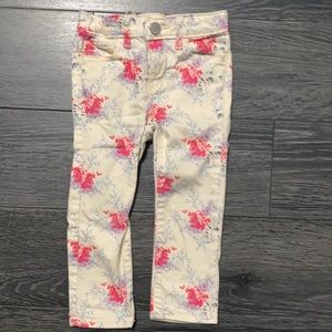 Gap size 2T girls floral print pants with adjustable waist.